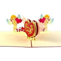 Handmade 3D Pop Up Card Love Cupid Angels Birthday Valentines Day Marriage Proposal Engagement Wedding Anniversary Celebrations Card